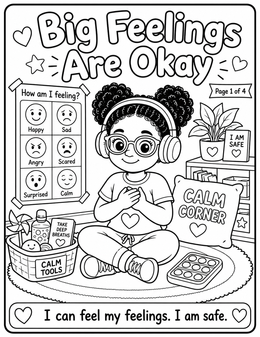 Big Feelings Are Okay Coloring Page