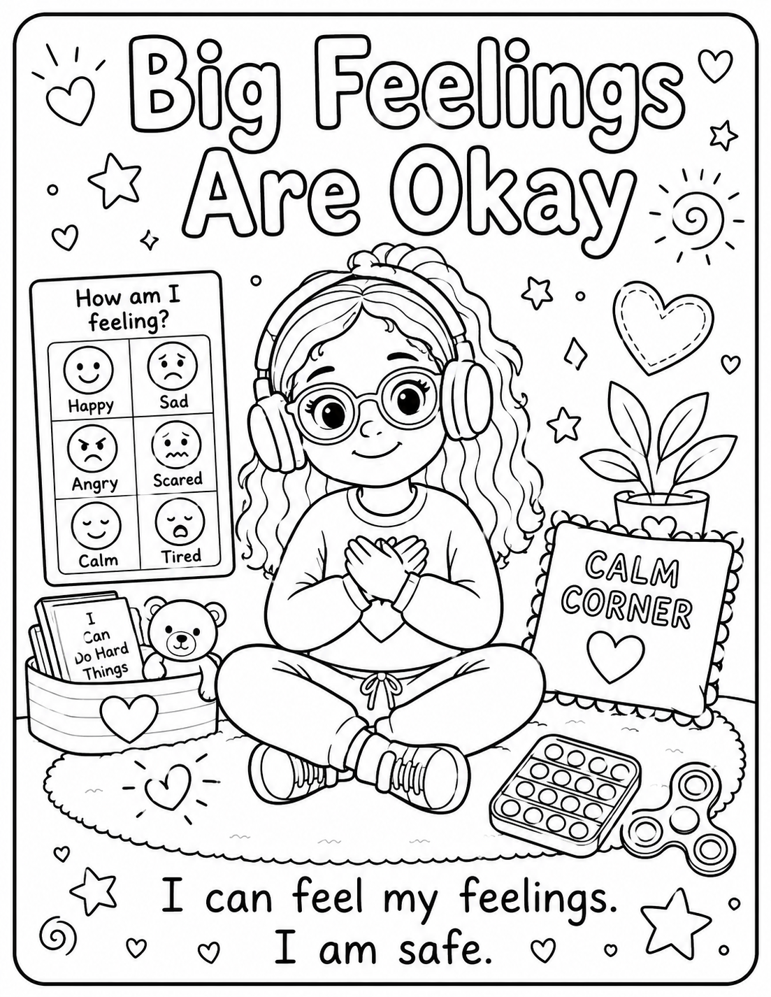 Big Feelings Are Okay Coloring Page