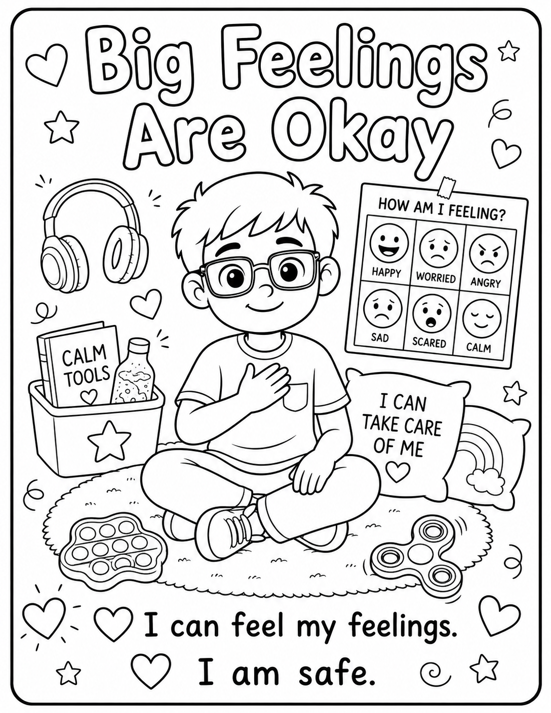 Big Feelings Are Okay Coloring Page
