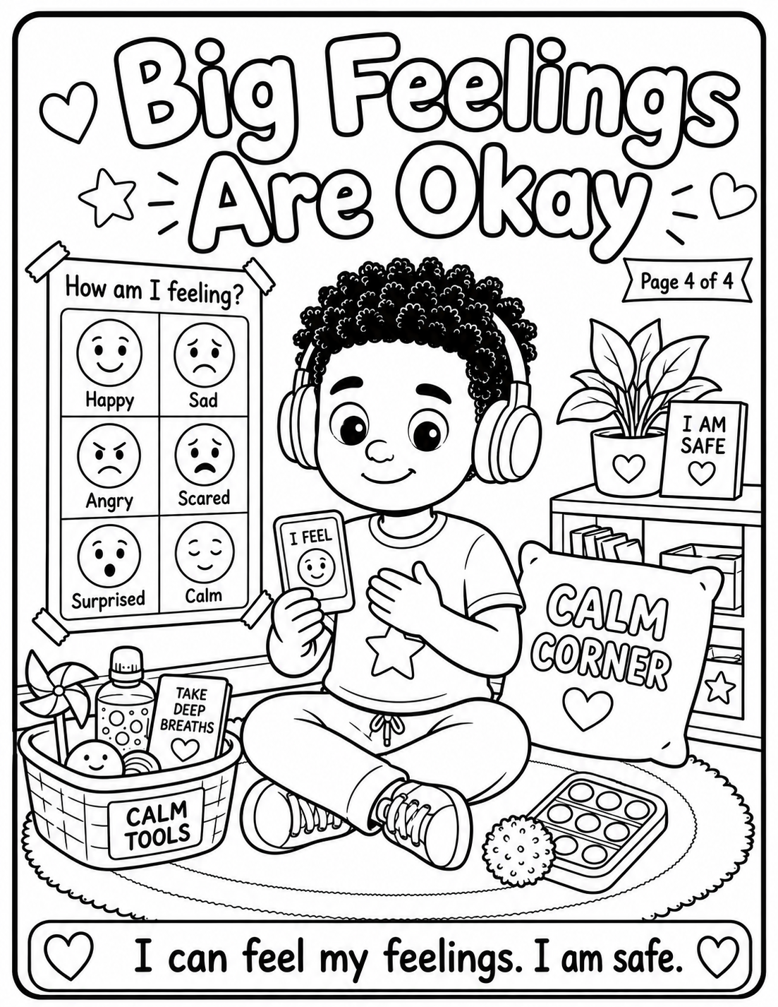 Big Feelings Are Okay Coloring Page