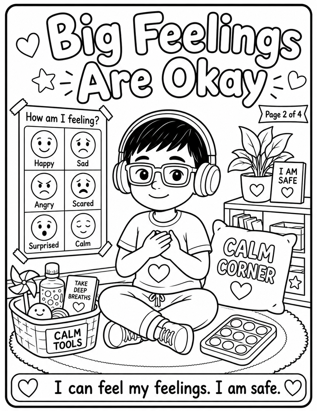 Big Feelings Are Okay Coloring Page