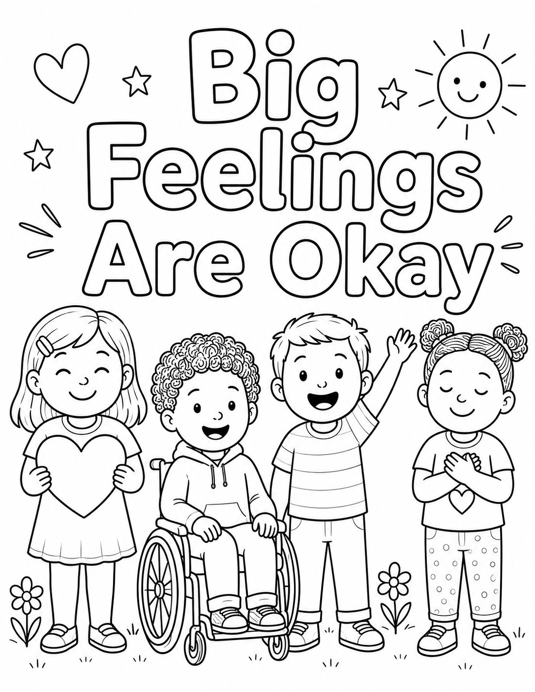 Big Feelings Are Okay Coloring Page