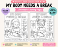 My Body Needs a Break Coloring Pages | Calm Corner Printable for Kids
